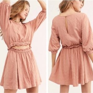 Free People Beach Brentwood Pink Dress Womens Large Open Front